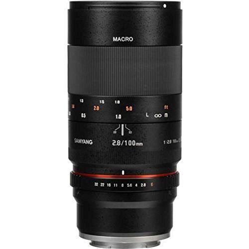 Samyang 100mm F2.8 ED UMC Full Frame Telephoto Macro Lens for Canon EF Digital SLR Cameras - Ultra Multi-Coated Glass, Bright f/2.8 Aperture, Removable Hood (Black) - Image 2