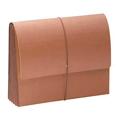 Smead TUFF Wallet, 5-1/4" Expansion, Flap and Cord Closure, Extra Wide Letter Size, Redrope, 10 per Box (71164) - Image 1