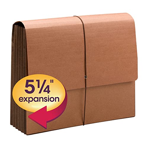 Smead TUFF Wallet, 5-1/4" Expansion, Flap and Cord Closure, Extra Wide Letter Size, Redrope, 10 per Box (71164) - Image 2