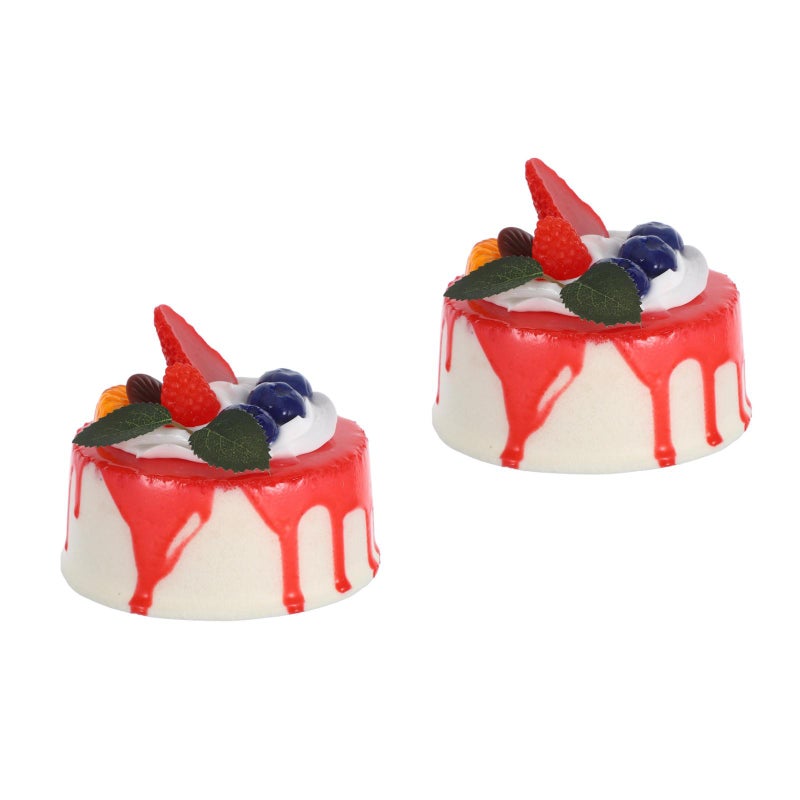 2pcs Realistic Food Simulated Artificial Cupcake Figurine Photography Prop Decorative Display Fake Cake Model Kitchen Bakery Decor - Image 1