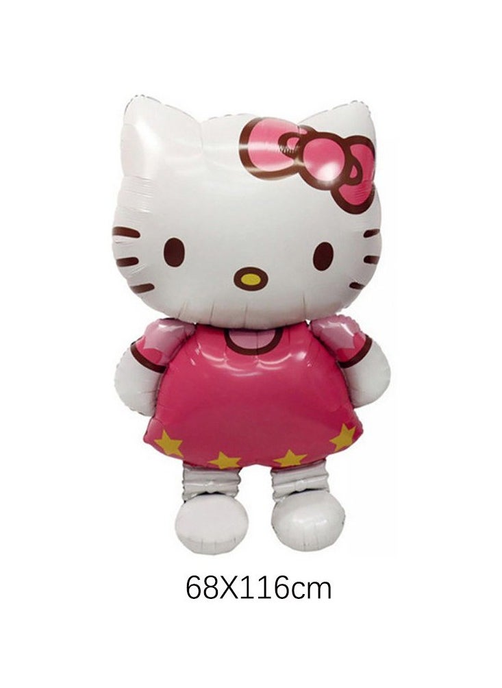 Hello Kitty 116*68 سنتيمتر حجم كبير القط احباط بالون الكرتون حفل زفاف عيد ميلاد الديكور نفخ بالون الهواء  - Image 2