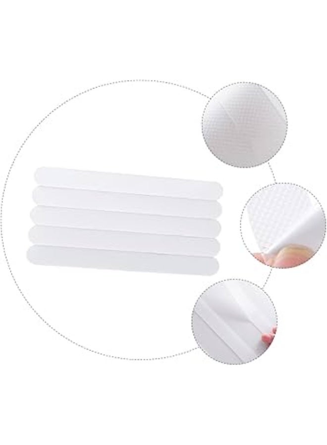 Non Slip Bathtub Stickers PEVA Safety Bath Treads – Strong Adhesive Shower Floor Grips for Bathroom Tub & Tiles – Anti-Skid Waterproof Appliques for Safe Showering – Easy Install Shower Strips (5 Pack) - Image 1