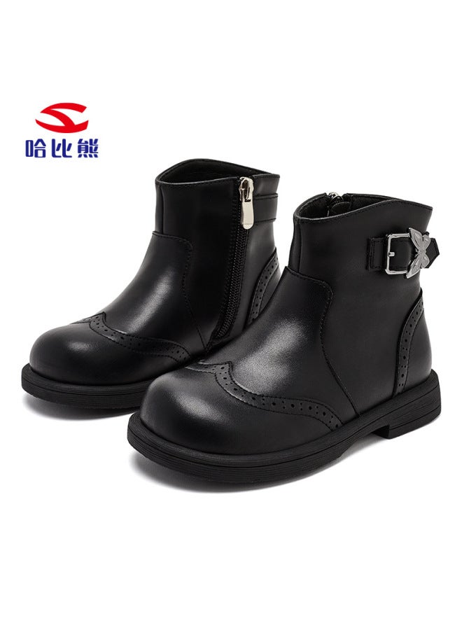 Habibie Children's Shoes Girls Martin Boots Spring And Autumn New Girls Brock Simple Soft Boots A Generation Of Hair