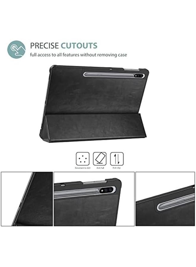 Procases Galaxy Tab S8 Plus 2022 Tab S7 Fe 2021 Tab S7 Plus 2020 12.4 Inch Case Slim Stand Pu Leather Smart Cover With Pencil Holder For 12.4 Inch Galaxy Tab S8 Plus 2022 S7 Fe 2021 S7 Plus 2020 Black - Image 3
