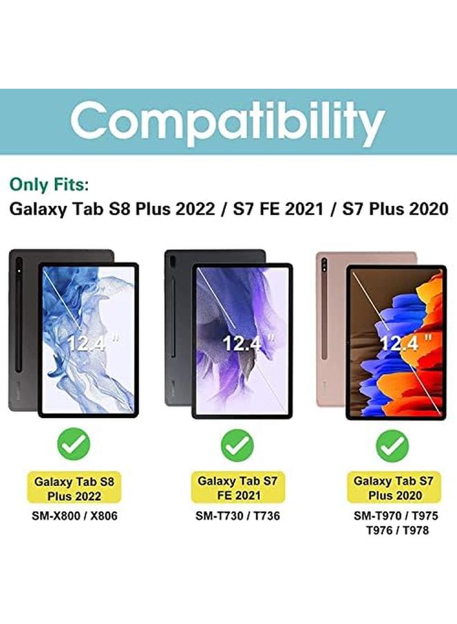 Procases Galaxy Tab S8 Plus 2022 Tab S7 Fe 2021 Tab S7 Plus 2020 12.4 Inch Case Slim Stand Pu Leather Smart Cover With Pencil Holder For 12.4 Inch Galaxy Tab S8 Plus 2022 S7 Fe 2021 S7 Plus 2020 Black - Image 2