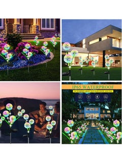 KASTWAVE Solar Lights Outdoor Garden Decor 2 Pack Upgraded Dandelion Design with 36 Colorful LEDs Illuminate Your Garden with Solar Path Lights Waterproof  - Image 5