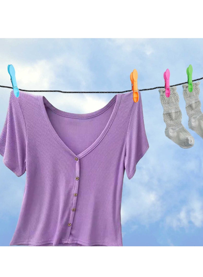 Zikra 48 Pack Colorful Plastic Clothespins Heavy Duty Laundry Clothes Pins Clips Pegs Drying Line Small Colored for Outdoor Clothesline Crafts Package Lanundry Bathroom or Kitchen - Image 3