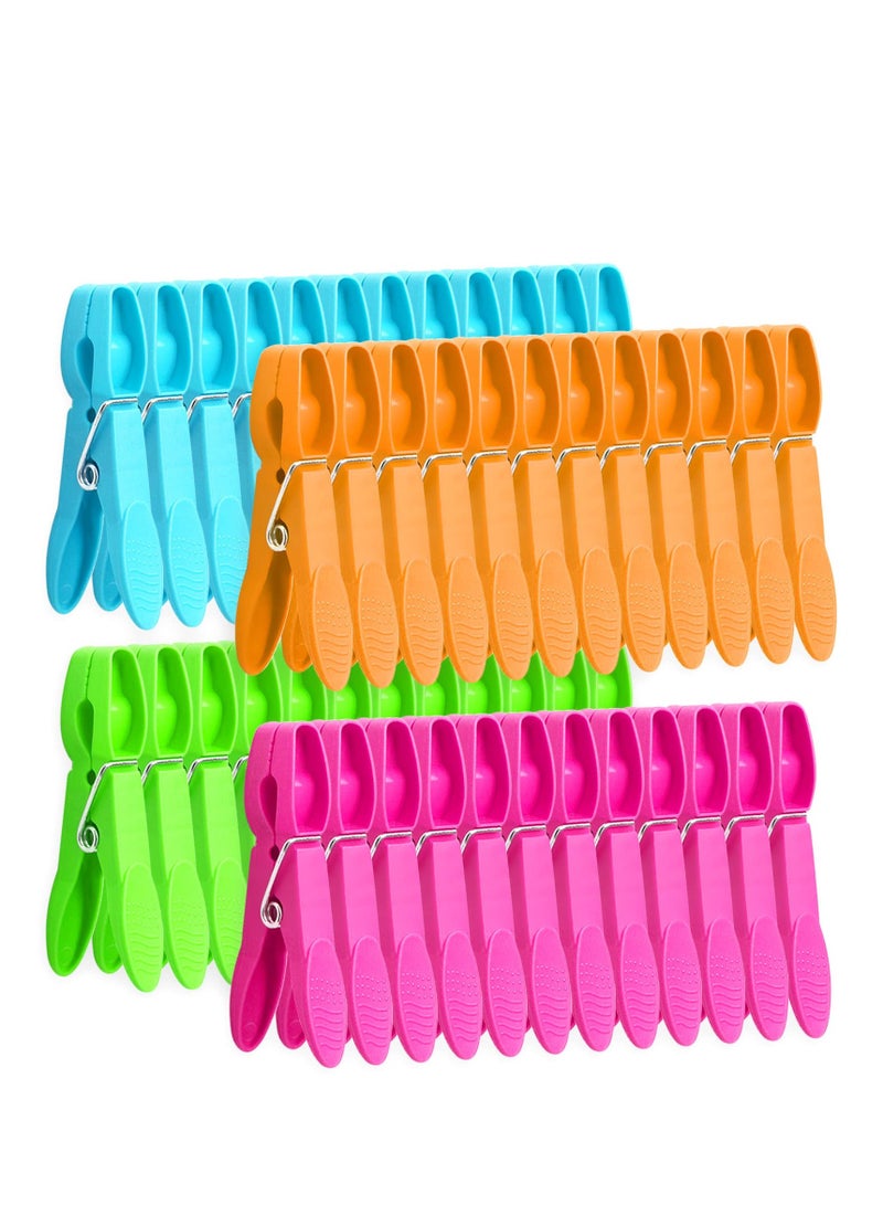Zikra 48 Pack Colorful Plastic Clothespins Heavy Duty Laundry Clothes Pins Clips Pegs Drying Line Small Colored for Outdoor Clothesline Crafts Package Lanundry Bathroom or Kitchen - Image 1