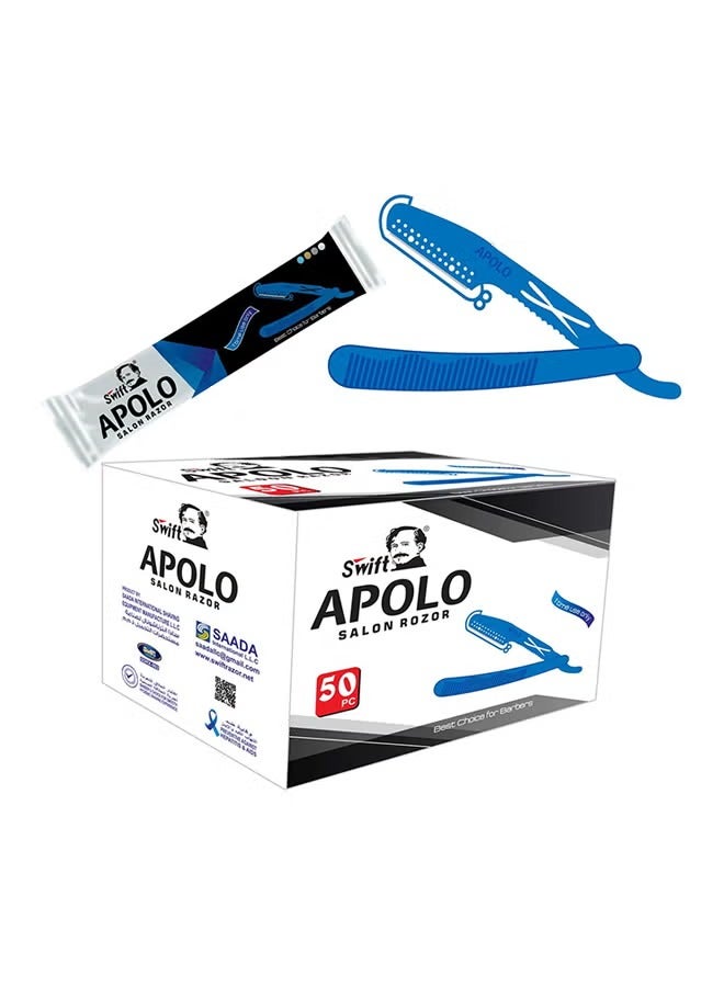 Swift 50-Piece Disposable Saloon Razor Blue - Image 4