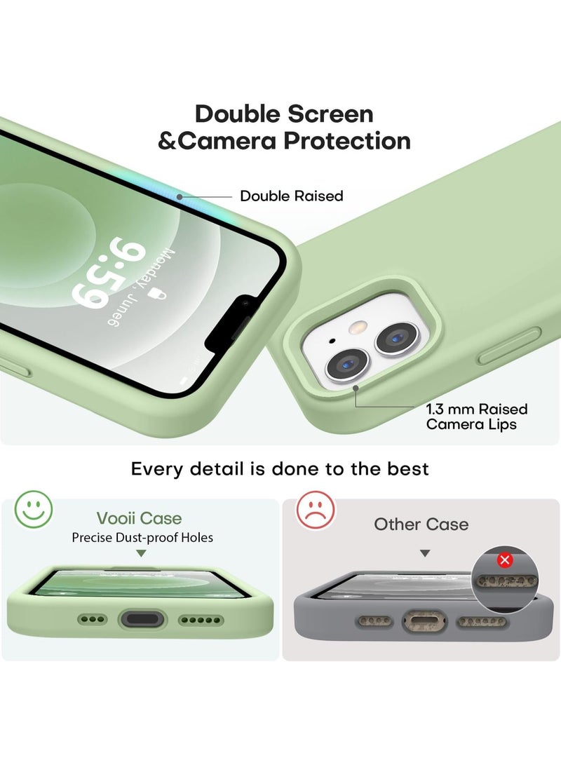 متوافق مع جراب iPhone 12 / جراب iPhone 12 Pro، ترقية السيليكون السائل [بطانة ناعمة من الألياف الدقيقة المضادة للخدش] [حماية من الصدمات والسقوط] جراب هاتف 6.1 بوصة - (ماتشا) - Image 4