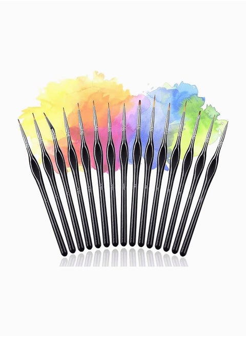 Fine Miniature Detail Paint Brush Set Small Detail Paint Brushes Perfect for Acrylic Watercolor Oil Face Nail Craft Model Painting 15pcs