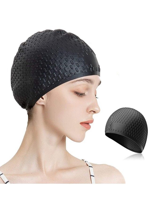 Proberos Silicone Swim Cap For Men Women Bubble Dotted Swimming Cap For Women And Men Swimming Cap For Long Hair Comfortable Swimming Cap Ideal For All Head Shape  - Image 1
