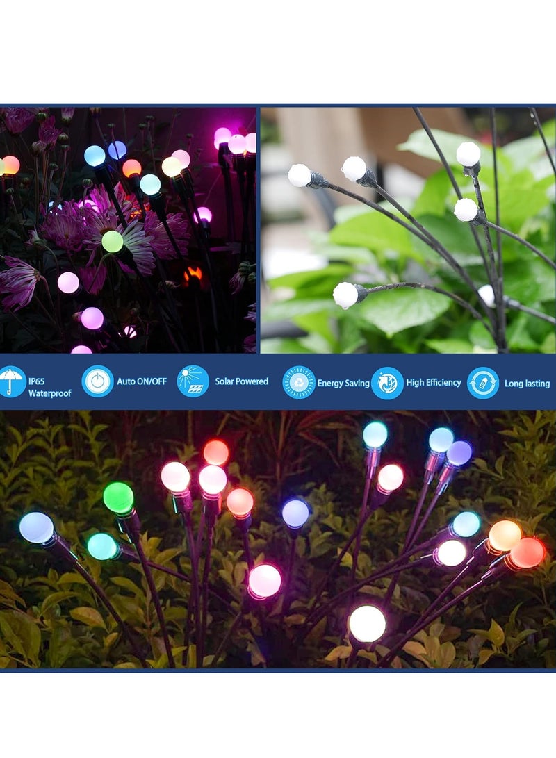 2 Pack Solar Garden Lights for Outdoor, Upgraded 6 LED Firefly Solar Swaying Lights, Sway by Wind, Waterproof Outdoor Lights Solar Powered for Yard Patio Pathway Decoration (color) - Image 3