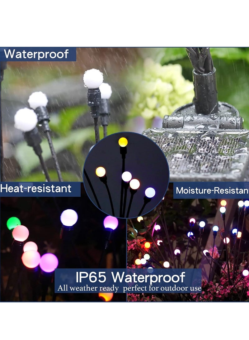 2 Pack Solar Garden Lights for Outdoor, Upgraded 6 LED Firefly Solar Swaying Lights, Sway by Wind, Waterproof Outdoor Lights Solar Powered for Yard Patio Pathway Decoration (color) - Image 4
