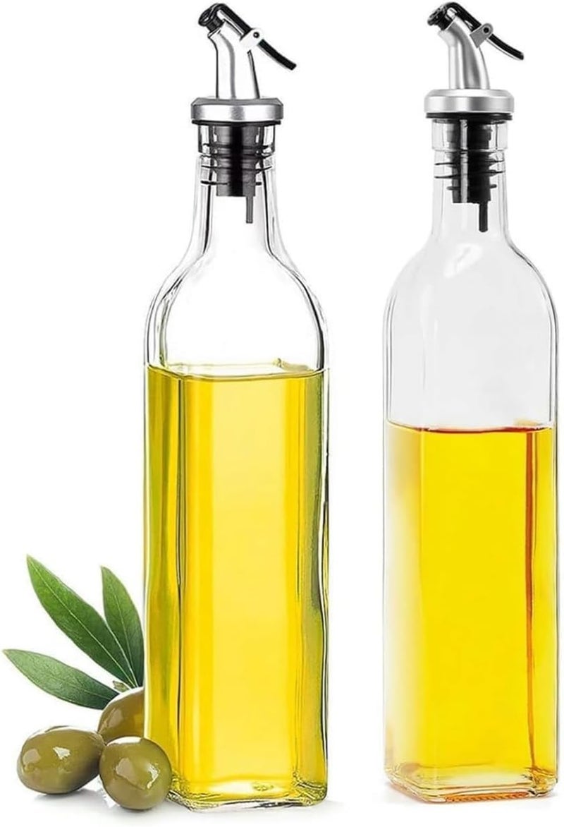 VENDIX Oil Dispenser Bottle, Vinegar and Olive Oil Bottle Dispenser 500ml 2pcs Glass Oil Bottles for Kitchen - Image 1