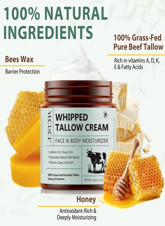 Cacukn Whipped Beef Tallow for Skin, Organic Face Moisturizer with Grass Fed Beef Tallow & Raw Honey, Deeply Moisturizes Face & Body, Reduces Skin Irritation and Sensitivity, 4.2 Oz - Image 5
