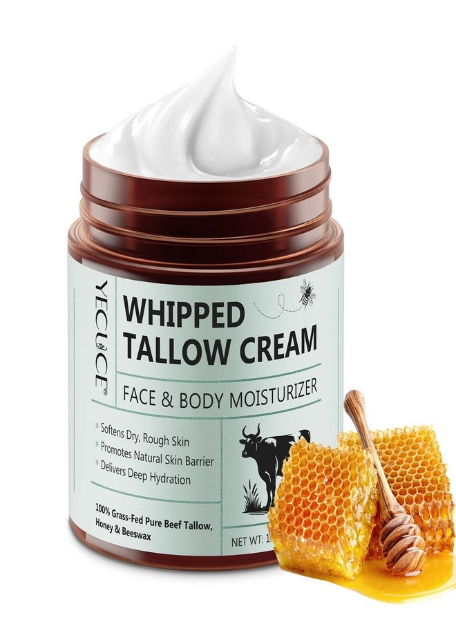 Cacukn Whipped Beef Tallow for Skin, Organic Face Moisturizer with Grass Fed Beef Tallow & Raw Honey, Deeply Moisturizes Face & Body, Reduces Skin Irritation and Sensitivity, 4.2 Oz - Image 1