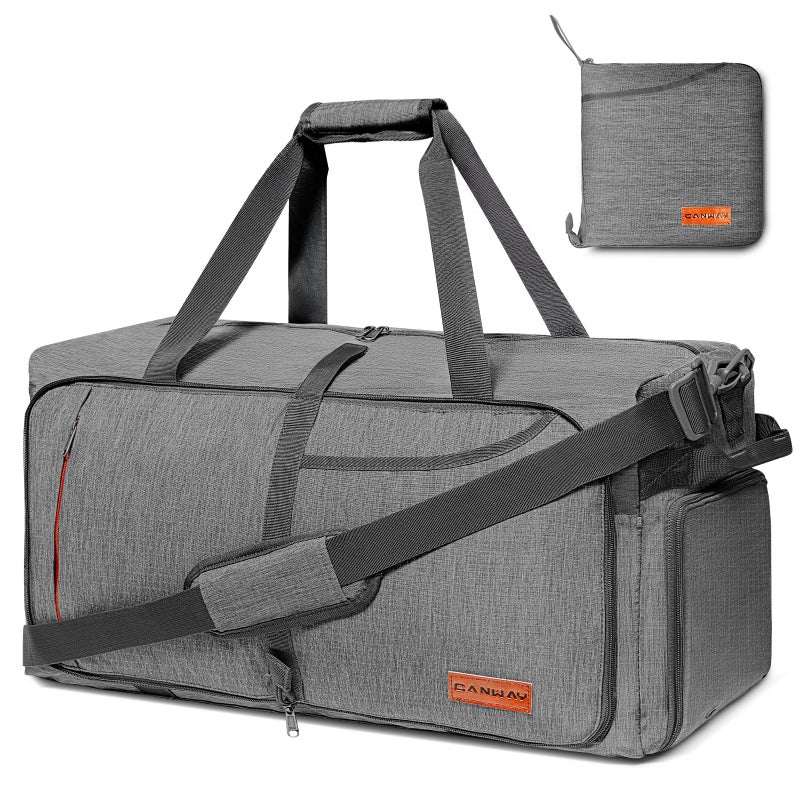 Canway 115L Travel Duffel Bag Foldable Weekender Bag with Shoes Compartment for Men Women Waterproof Tear Resistant - Image 2