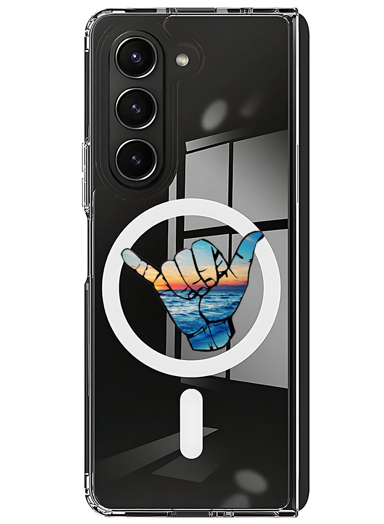 Theodor Magnetic Case for Samsung Galaxy Z Fold 5 Compatible with MagSafe Wireless Charging, Shockproof Phone Bumper Cover Hand - Image 1