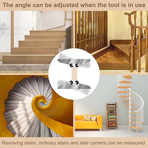 NAACOO Stair Tread Template Tool, Stair Measuring Tool, Tread Jig Set - with Level & Tape Measure & Carpenter Pencil, Suitable for Risers and Partitions. - Image 5