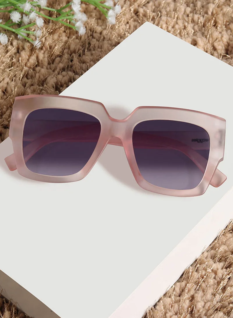 Woggles Blazeon Transparent Pink Square Kids Sunglasses