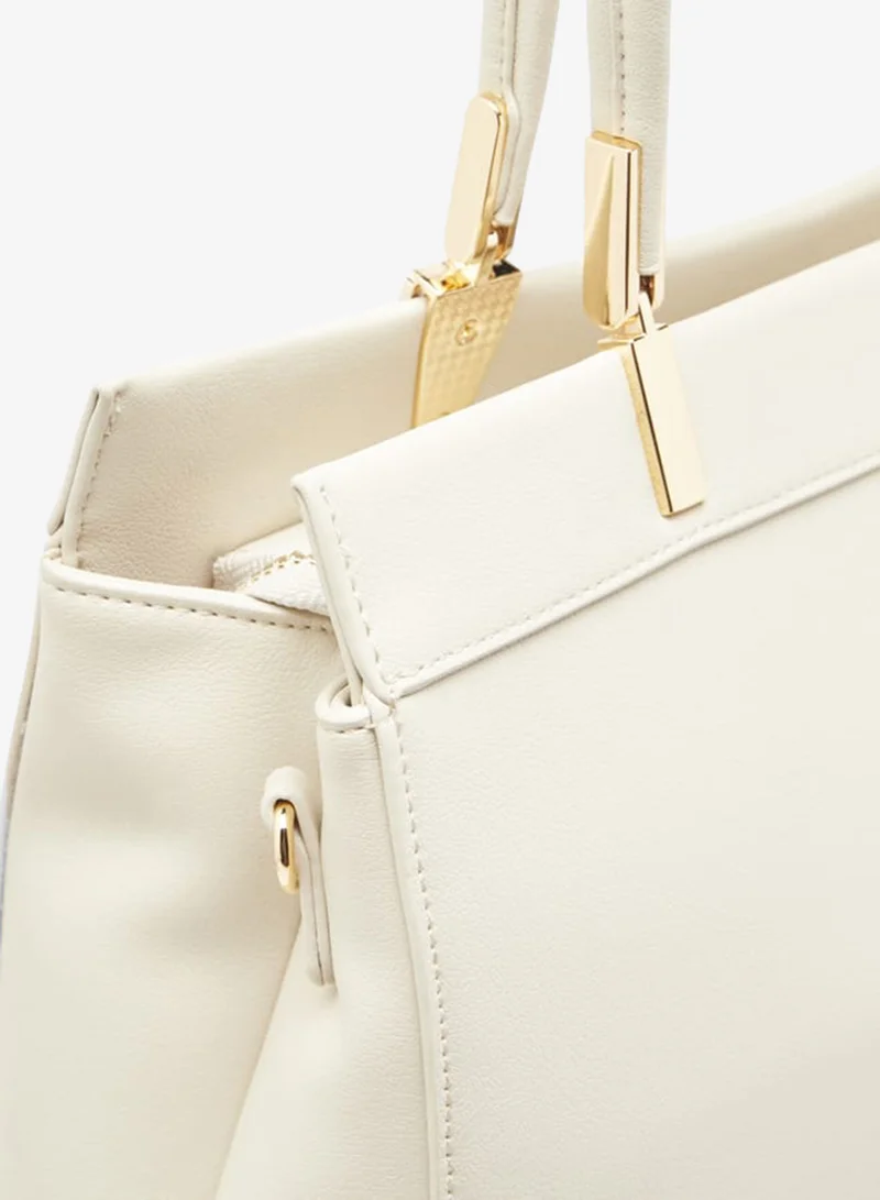 Le Confort  Women Embroidered Tote Bag with Detachable Strap and Zip Closure for Women | Best Price UAE