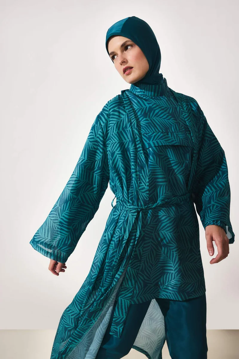 ديفاكتو Regular Fit Printed 3 Piece Burkini Swimsuit
