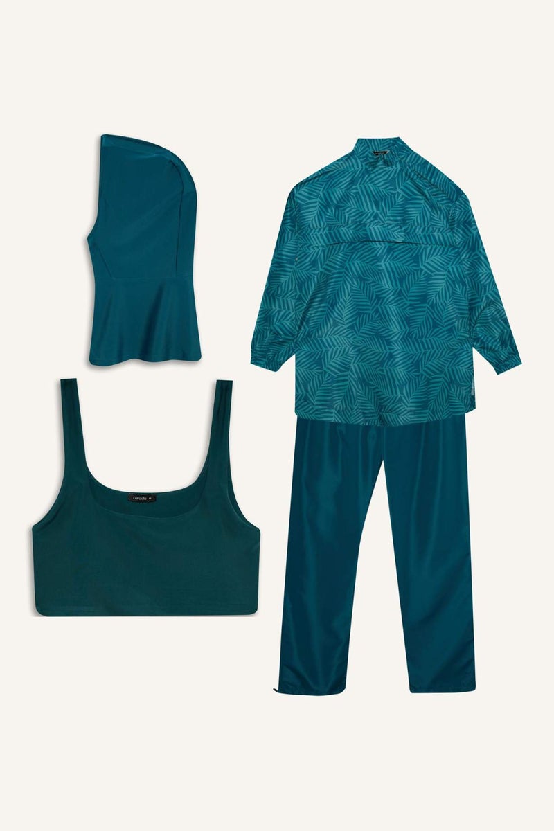 DeFacto Regular Fit Printed 3 Piece Burkini Swimsuit - Image 4