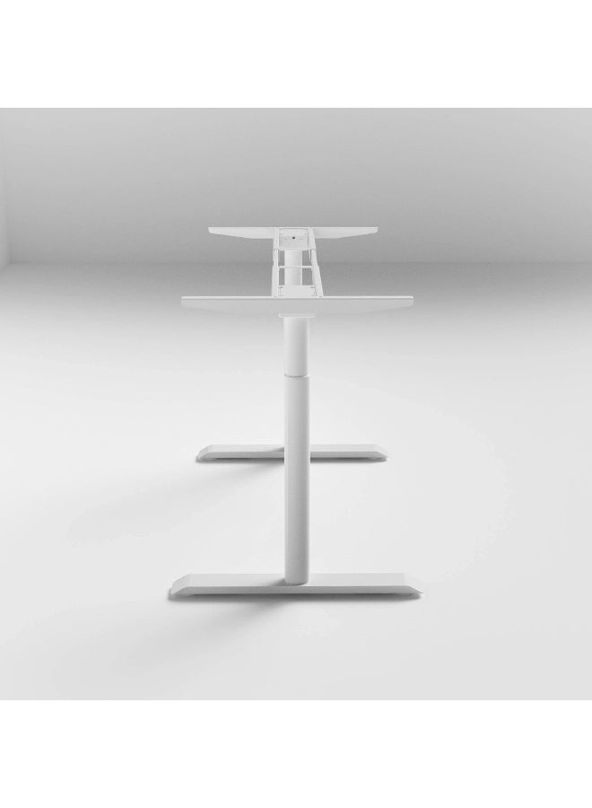 Navodesk Basic Standing Desk Frame, Manual Height Adjustable Sit to Stand Desk Frame, Home & Office DIY Workstation, Standing Desk Underframe for table top (Pin type) (White) - Image 4