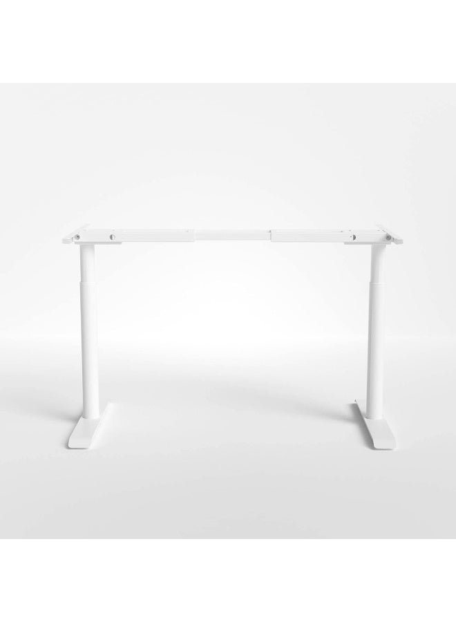 Navodesk Basic Standing Desk Frame, Manual Height Adjustable Sit to Stand Desk Frame, Home & Office DIY Workstation, Standing Desk Underframe for table top (Pin type) (White) - Image 3