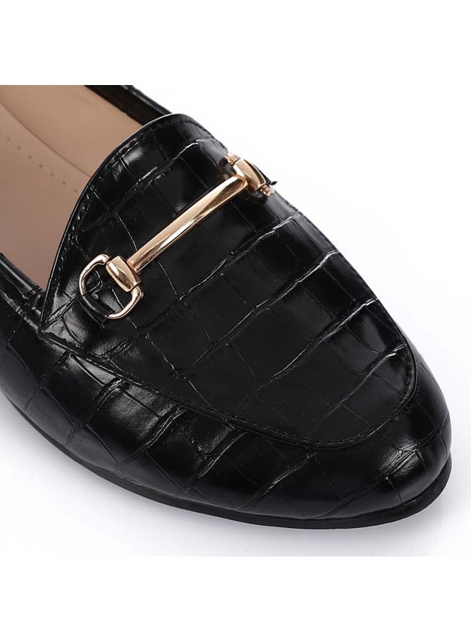 Ice club Black Croc-Effect Leather Ballets