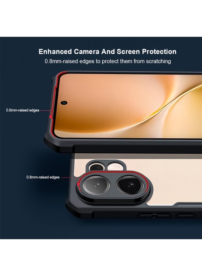 إكسوند غطاء لهاتف Vivo V60، حماية عدسة الكاميرا، غطاء خلفي من مادة TPU+PC مقاوم للصدمات، هيكل واقٍ نحيف ومضاد للاصفرار للهاتف المحمول - Image 2
