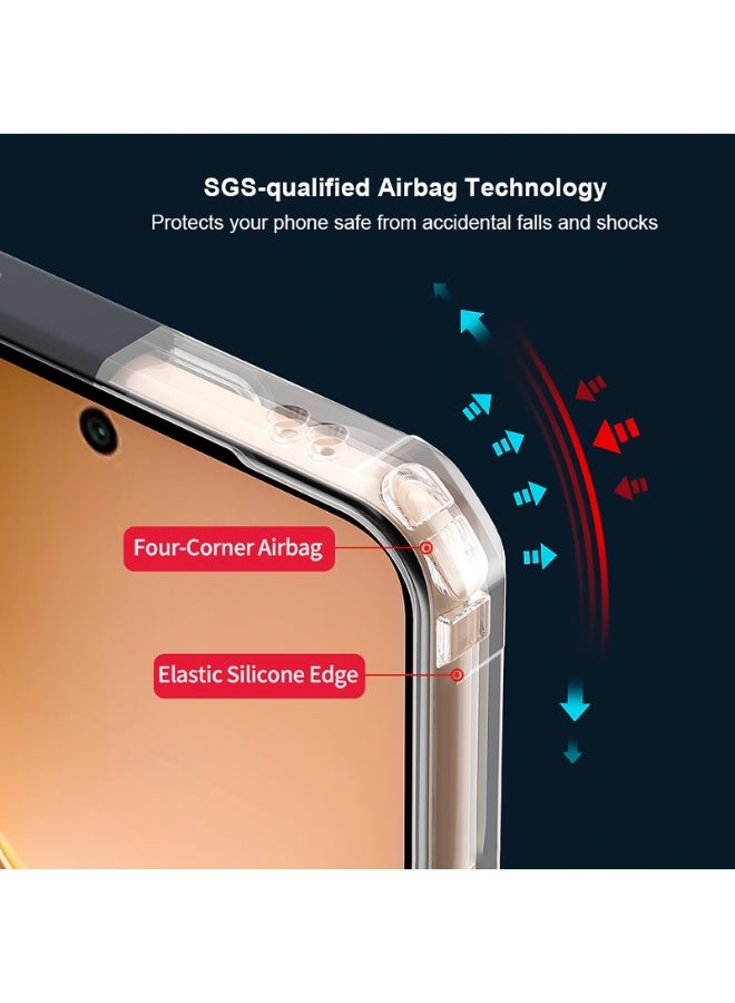 إكسوند غطاء لهاتف Vivo V60، حماية عدسة الكاميرا، غطاء خلفي من مادة TPU+PC مقاوم للصدمات، هيكل واقٍ نحيف ومضاد للاصفرار للهاتف المحمول - Image 4