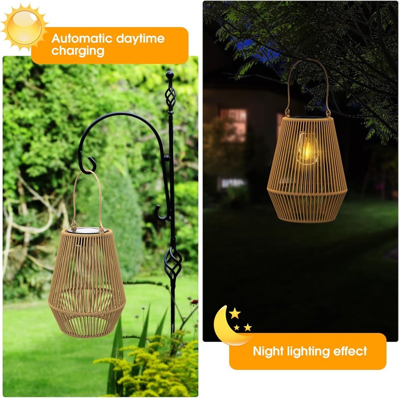 KagoLing Solar Lantern Outdoor Waterproof Light for Outside Hanging - Woven Lamp Decoration for Garden, Yard, Patio, Porch, Trees, Lawn, Pathway, 1 Pack - Image 5