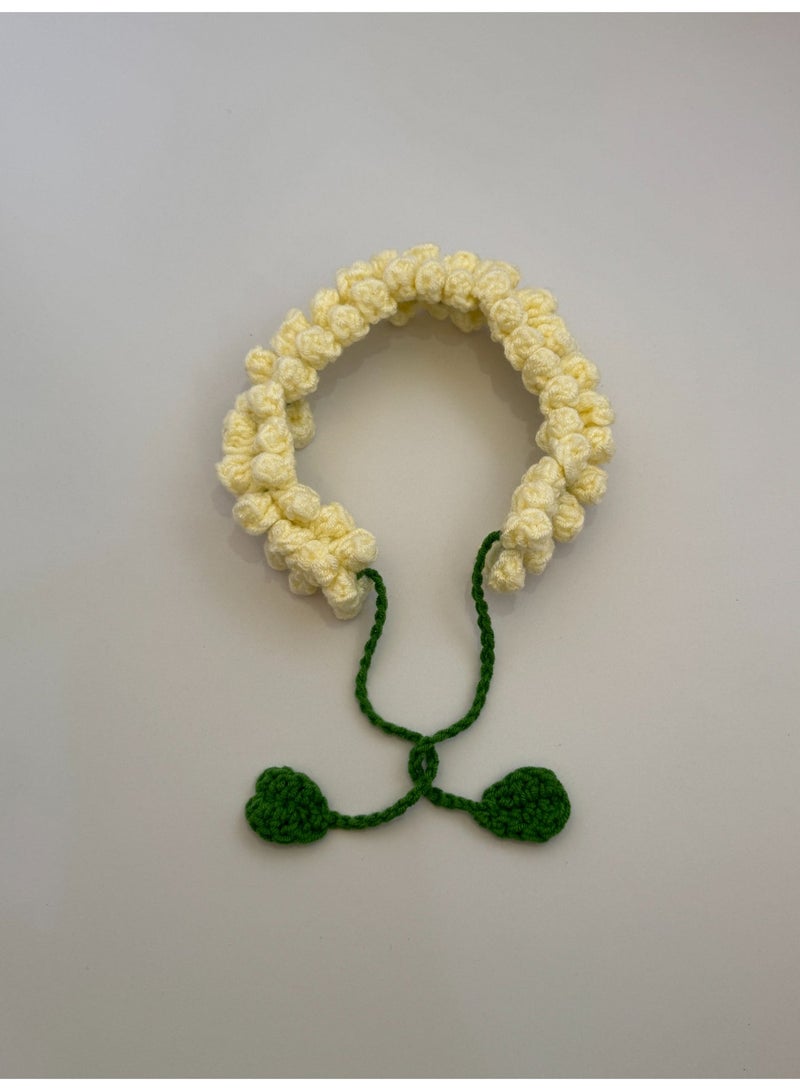HerTouch Creations Handcrafted Crochet Jasmine Buds Hair Gajra Bun Accessory - Off-White - Image 2