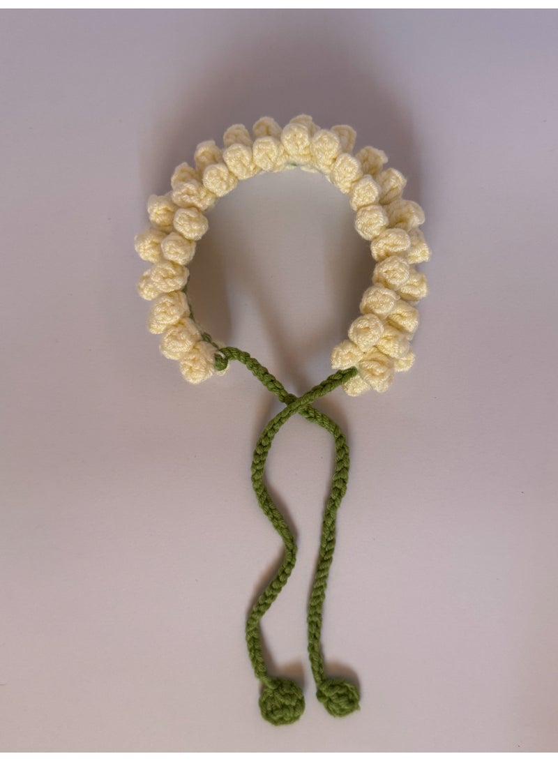 HerTouch Creations Handcrafted Crochet Jasmine Buds Hair Gajra Bun Accessory - Off-White - Image 3