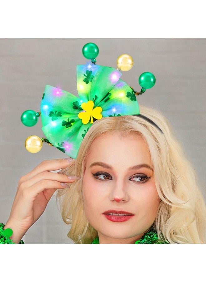 Light Up St Patricks Headband Green Bow Headbands Irish Hairband Shamrock Hair Accessories For Women - pzsku/Z80654F4EEABF0E12C391Z/45/_/1735566987/8ba3b950-4e8a-48bc-bda6-b926548f60fc