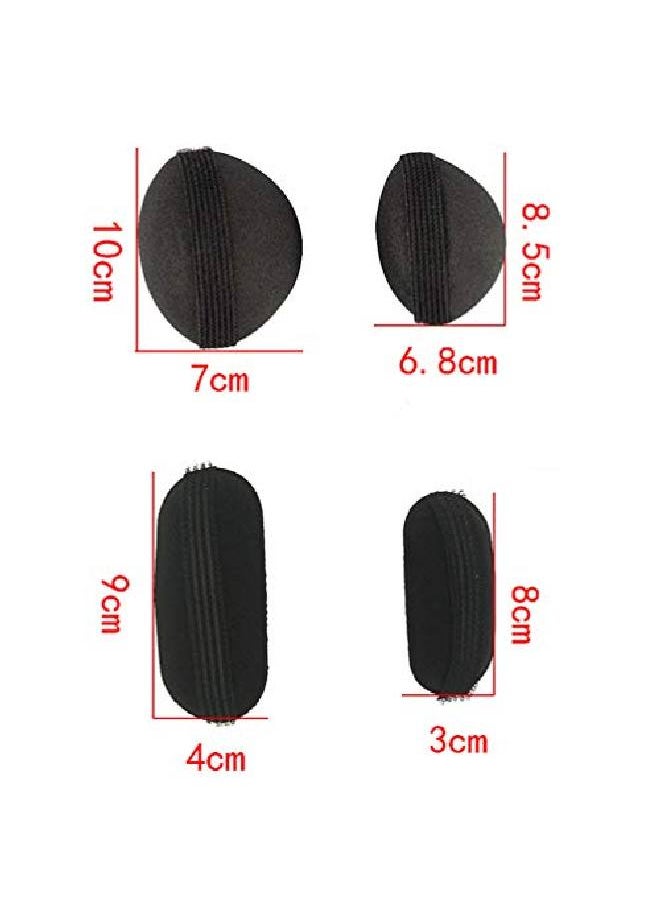 Teensery - 4 Pcs Black Bump It Up Volume Hair Base Styling Insert Tool Hair Clip Volume Padding Bun Updo Hair Bun Maker Hair Accessories For Women Girls - Image 1