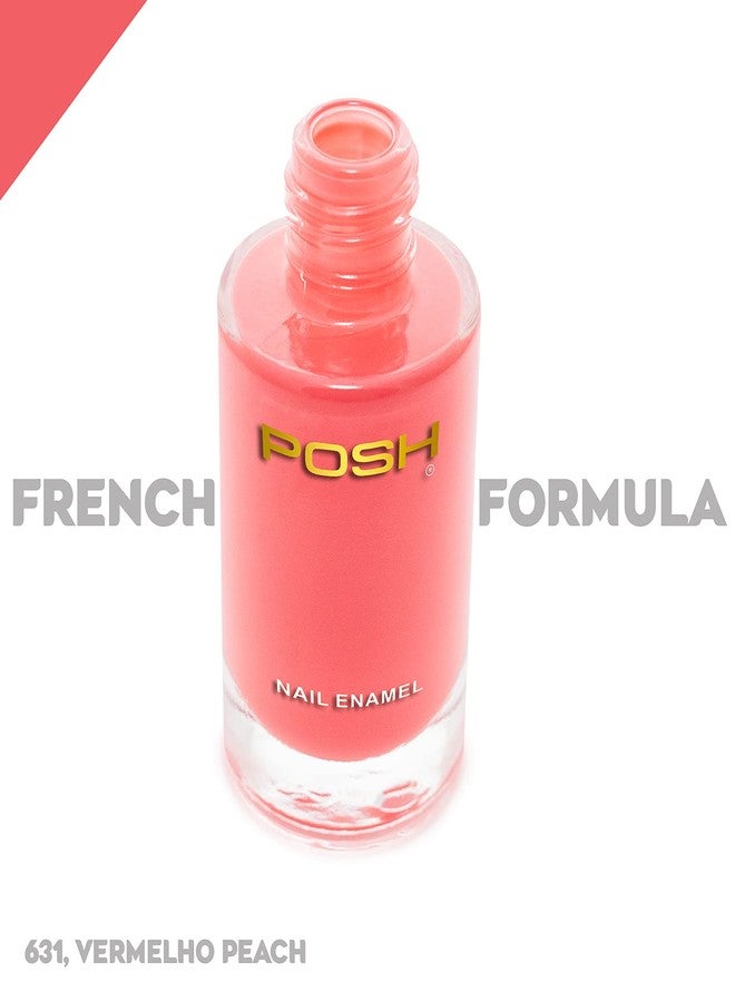 POSH HIGH GLOSS QUICK DRY NAILPOLISH COMBO OF 4 GARNET RED FLAMINGO ORANGE PEACH ROSE PINK - Image 4