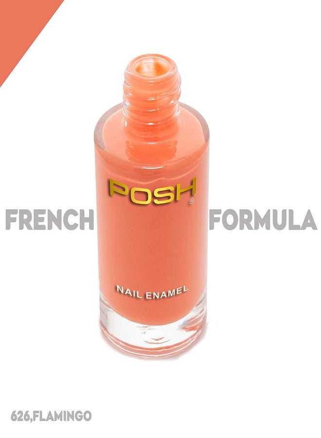 POSH HIGH GLOSS QUICK DRY NAILPOLISH COMBO OF 4 GARNET RED FLAMINGO ORANGE PEACH ROSE PINK - Image 3