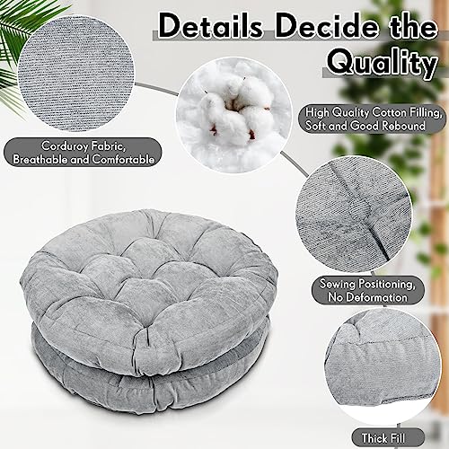 Jerify Floor Pillow Cushions Large Round Square Large Meditation Floor Pillow for Classroom Adult Meditation Picnic Party Seating Learning Daycare School(Round,Light Gray,12 Pcs) - Image 3