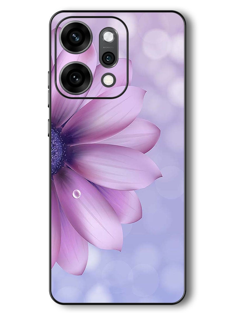 Theodor Case Compatible with Oppo Reno 14 Pro 6.83 Inch Protection Shockproof Bumper Cover Purple Flower - Image 1