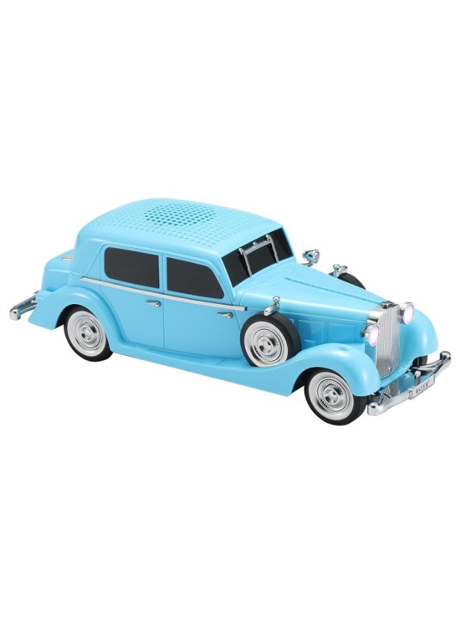 Hedge WS-1934 Retro Classic Car Bluetooth Speaker Vintage Car Design Wireless Speaker with FM Radio, TF Card, USB Playback, Hands-Free Calling & TWS Support 1500mAh Battery, HD Stereo Sound Blue - Image 1