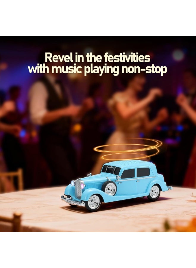 Hedge WS-1934 Retro Classic Car Bluetooth Speaker Vintage Car Design Wireless Speaker with FM Radio, TF Card, USB Playback, Hands-Free Calling & TWS Support 1500mAh Battery, HD Stereo Sound Blue - Image 5