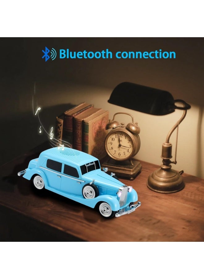Hedge WS-1934 Retro Classic Car Bluetooth Speaker Vintage Car Design Wireless Speaker with FM Radio, TF Card, USB Playback, Hands-Free Calling & TWS Support 1500mAh Battery, HD Stereo Sound Blue - Image 3
