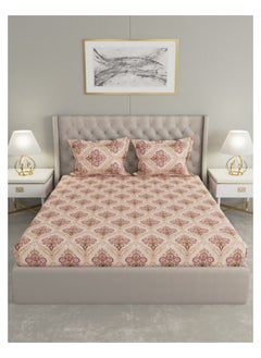 Raymond Raymond Home Queen Size Fitted Sheet Super Soft 210 TC Pure Cotton (152x198+30 cm, 46x69 cm) Fitted sheet & 2 PillowCases  - Image 2