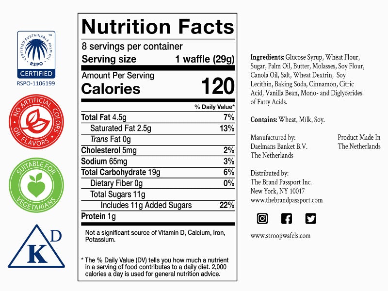 DAELMANS Stroopwafels, Dutch Waffles Soft Toasted, 2 Pack Assortment, Caramel, Office Snack, Kosher Dairy, Authentic Made In Holland, 8 Stroopwafels Per Box (2 Pack) - Image 4