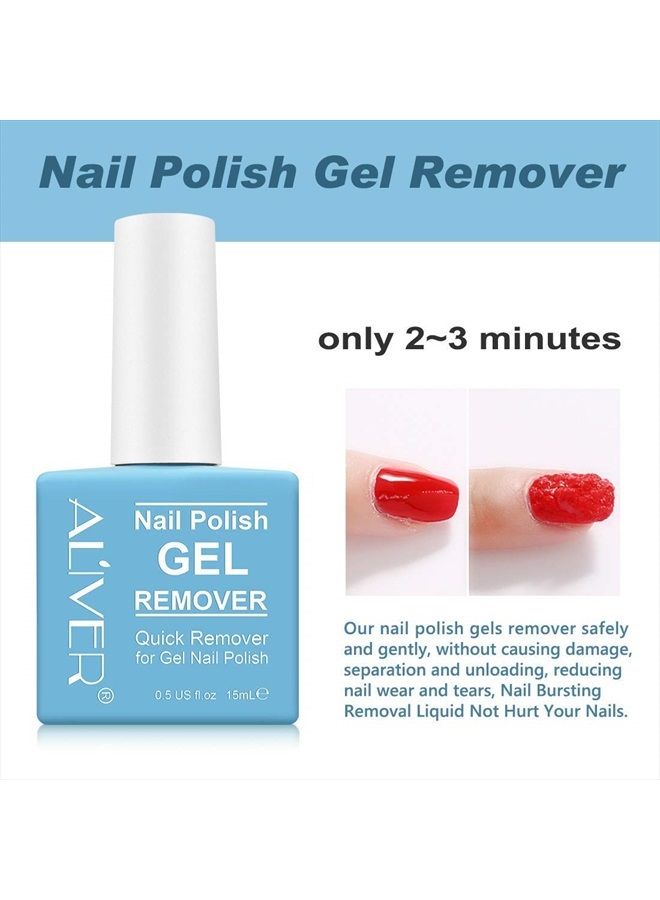 ALIVER Gel Nail Polish Remover (2 Pack) - Remove Gel Nail Polish Within 2-3 Minutes - Quick & Easy Polish Remover - No Need For Foil, Soaking Or Wrapping 0.5 Fl Oz - Image 4