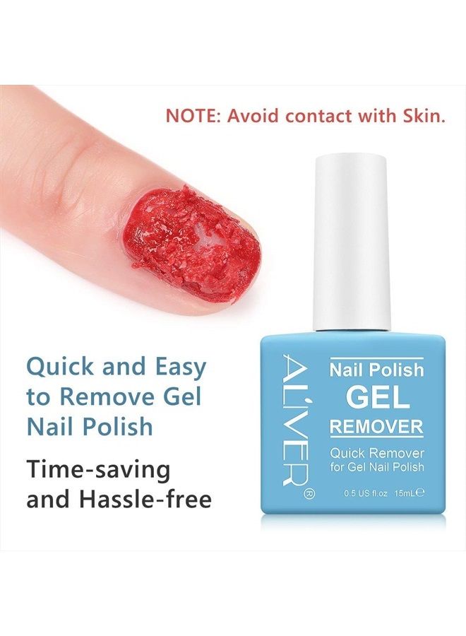 ALIVER Gel Nail Polish Remover (2 Pack) - Remove Gel Nail Polish Within 2-3 Minutes - Quick & Easy Polish Remover - No Need For Foil, Soaking Or Wrapping 0.5 Fl Oz - Image 3