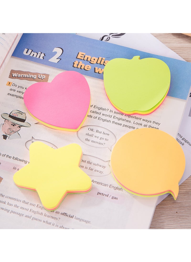 Deli Deli EA03202 STICK UP Unique Shape Sticky Notes, 80gsm Paper, 76×76mm, Yellow, Orange, Pink, Green, 80 Sheets (4 Pads, 20 Sheets Each), Repositionable, Neon Colors, Assorted  - Image 5